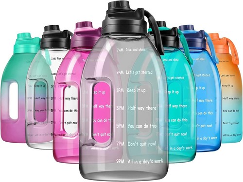 Grey water bottle with time - bottle,