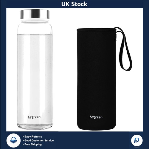 Glass water bottle - bottle, wide
