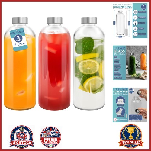 Litre glass water bottles 3 - glass,