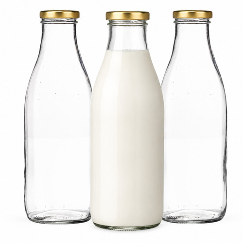 1000ml glass milk bottle - milk,
