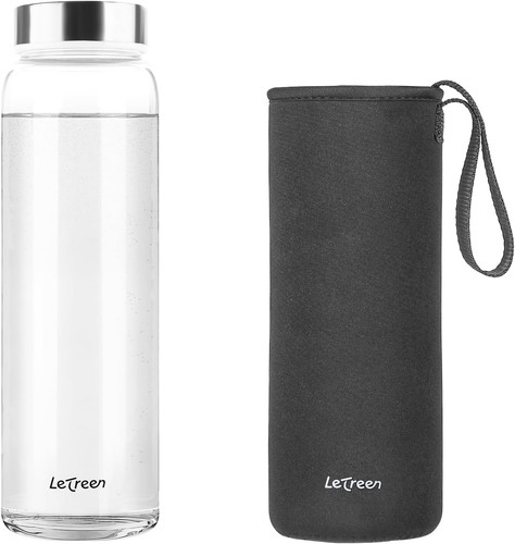 Glass water bottle litre - glass,